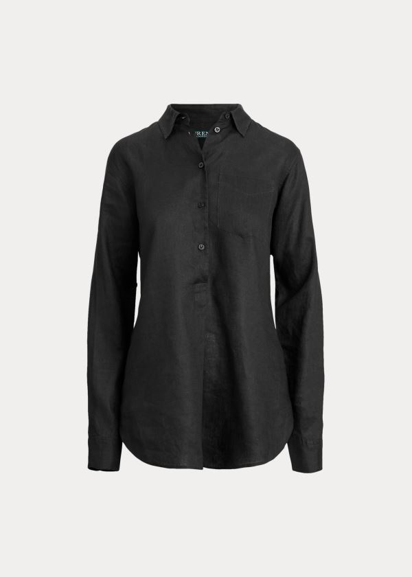 Women's Ralph Lauren Linen Long Sleeve Shirts | 820657IOZ